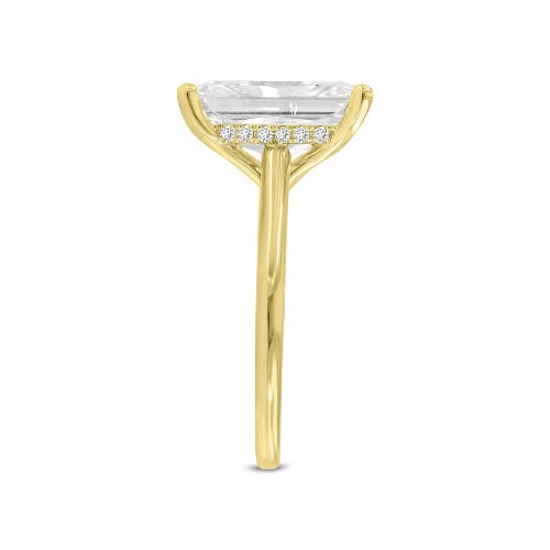 Luvmyjewelry Aelo 14k Gold Radiant Cut Lab Grown Diamond Hidden Halo Engagement Ring In 14k Yellow Gold