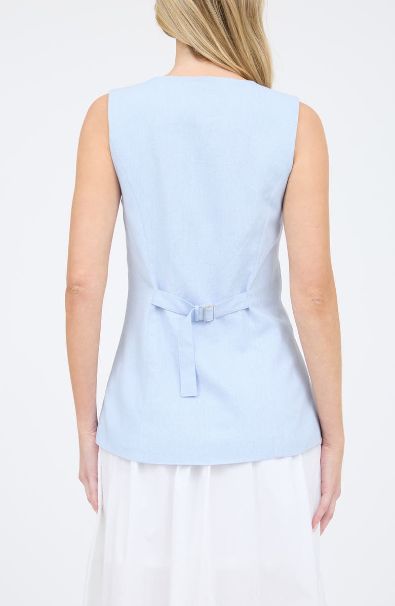 Blu Pepper Longline Vest, Alternate, color, Light Blue