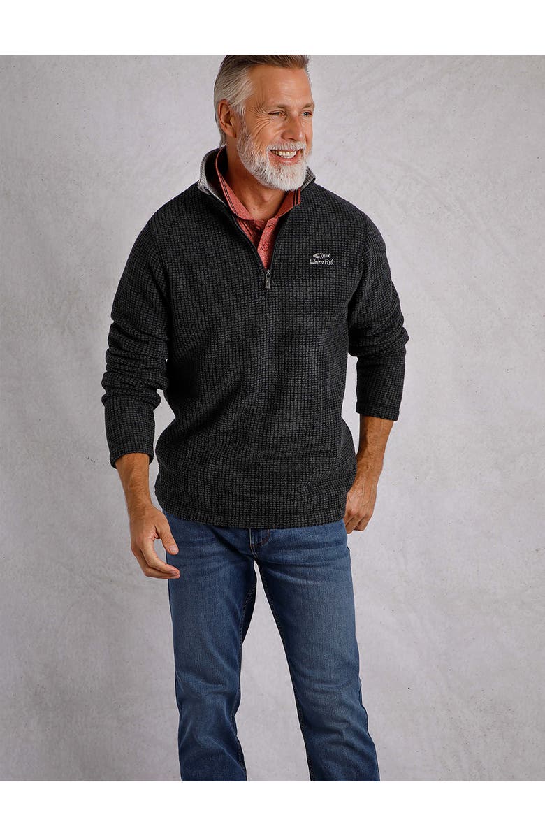 Weird Fish Newark 1/4 Zip Grid Fleece, Main, color, Washed Black