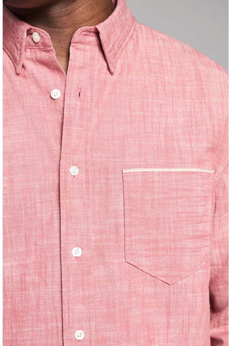 Slub Cotton MSL Button-Up Shirt, Alternate, color, WASHED UMBER