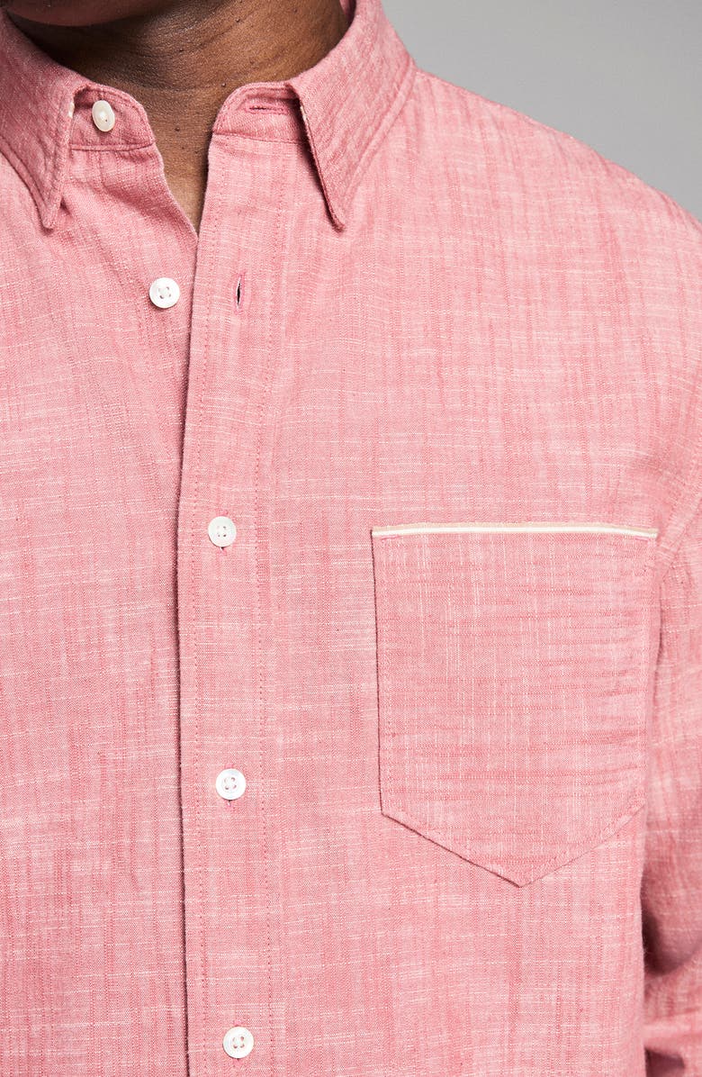 Billy Reid Slub Cotton MSL Button-Up Shirt, Alternate, color, Washed Umber