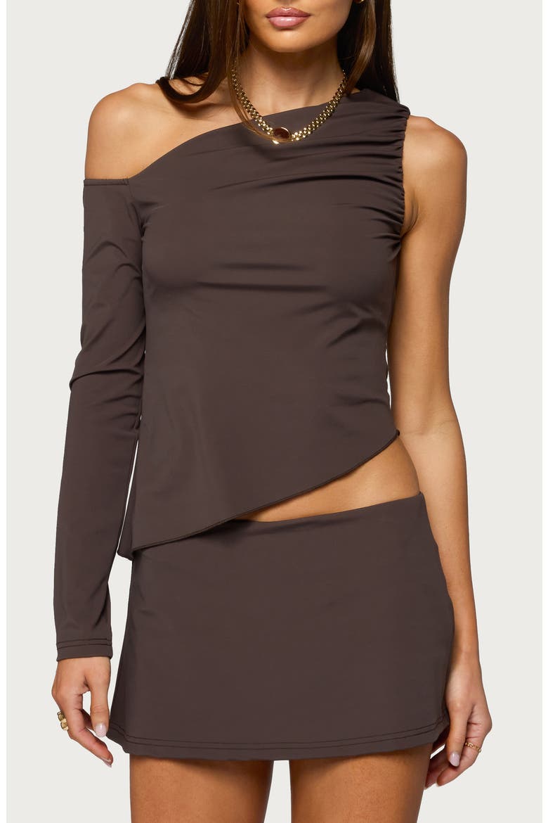 Lucretia Asymmetric One-Shoulder Top, Main, color, BROWN
