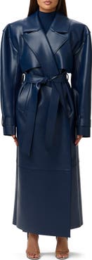 Naked Wardrobe Faux Leather Trench Coat