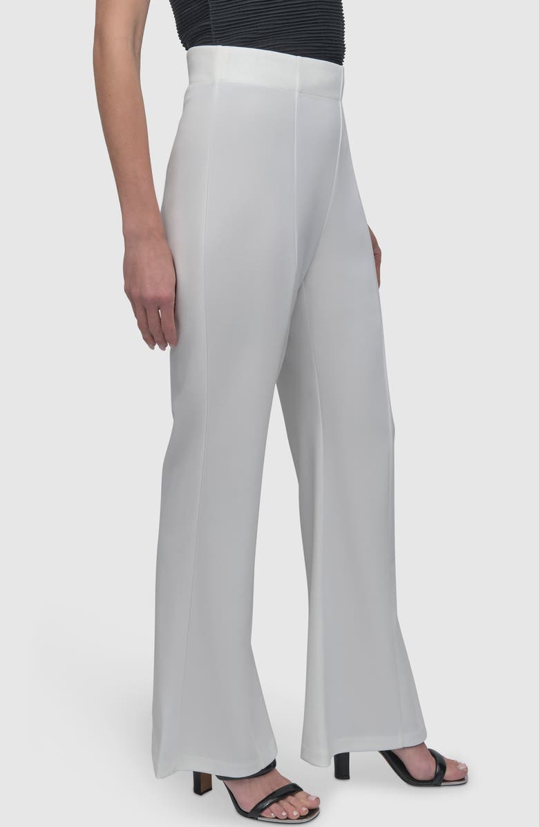 DKNY Wide Leg Scuba Knit Pants, Alternate, color, Ivory