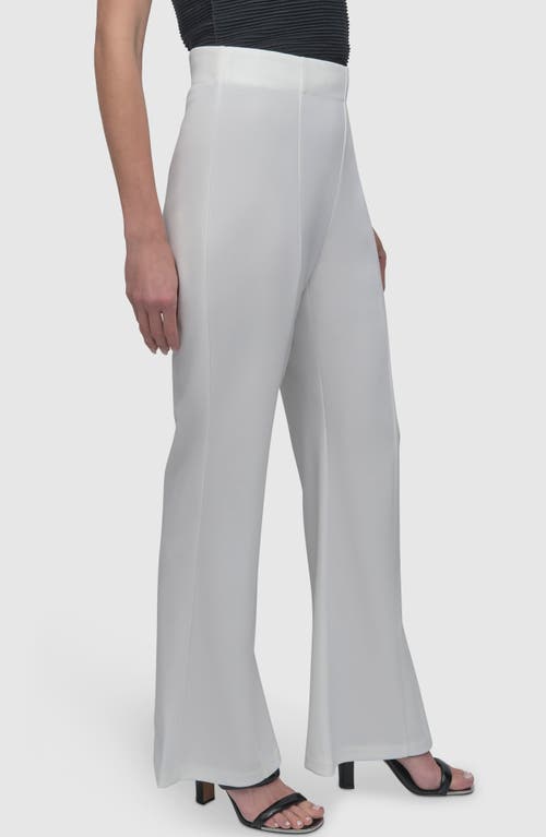 Dkny Wide Leg Scuba Pants In Ivory