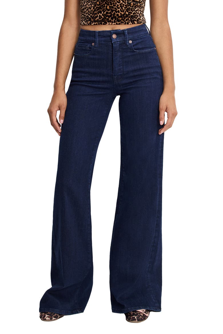 Good Waist High Waist Wide Leg Palazzo Jeans, Main, color, INDIGO1153