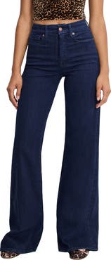 Good American Good Waist High Waist Wide Leg Palazzo Jeans