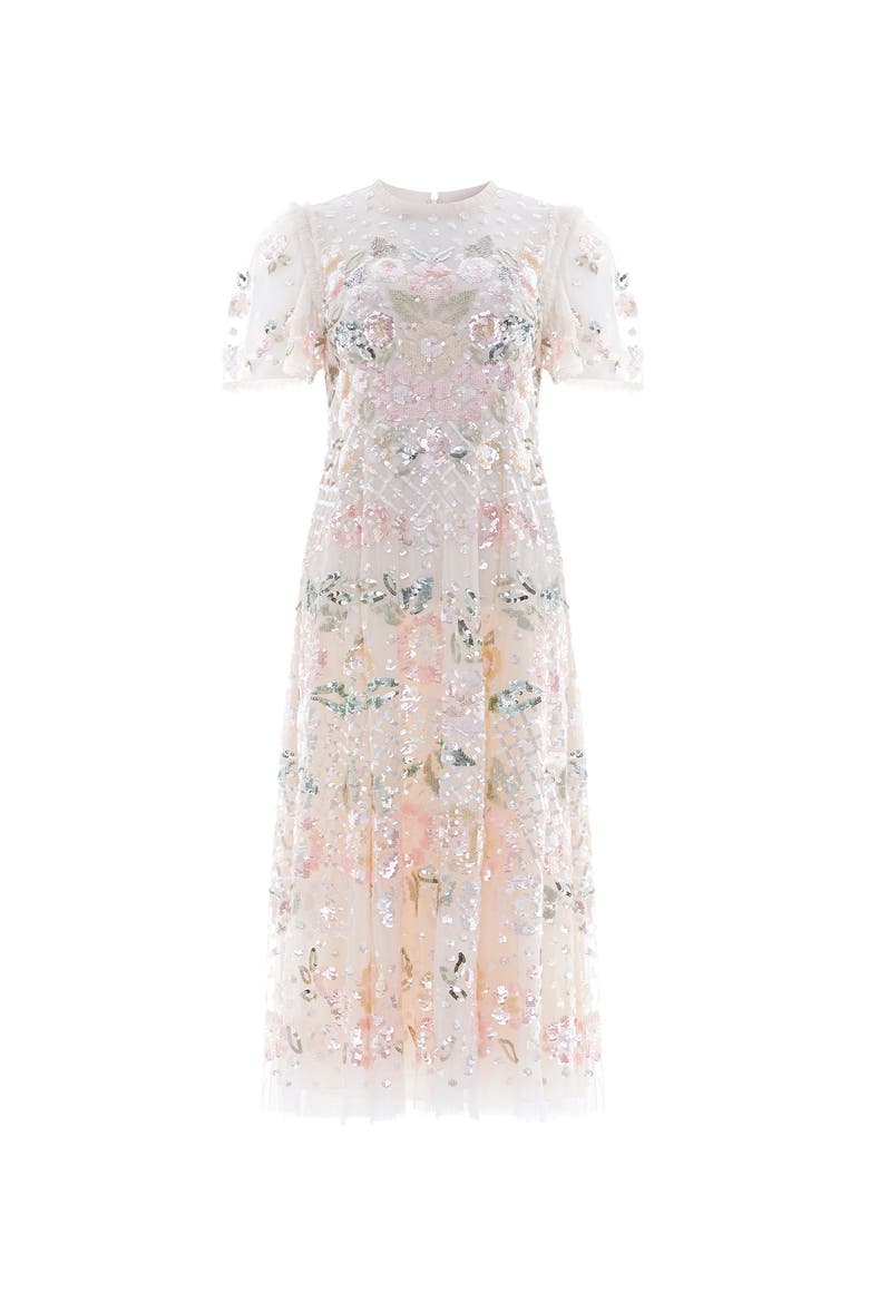 Rosalie Short Sleeve Ballerina Dress, Alternate, color, Cream