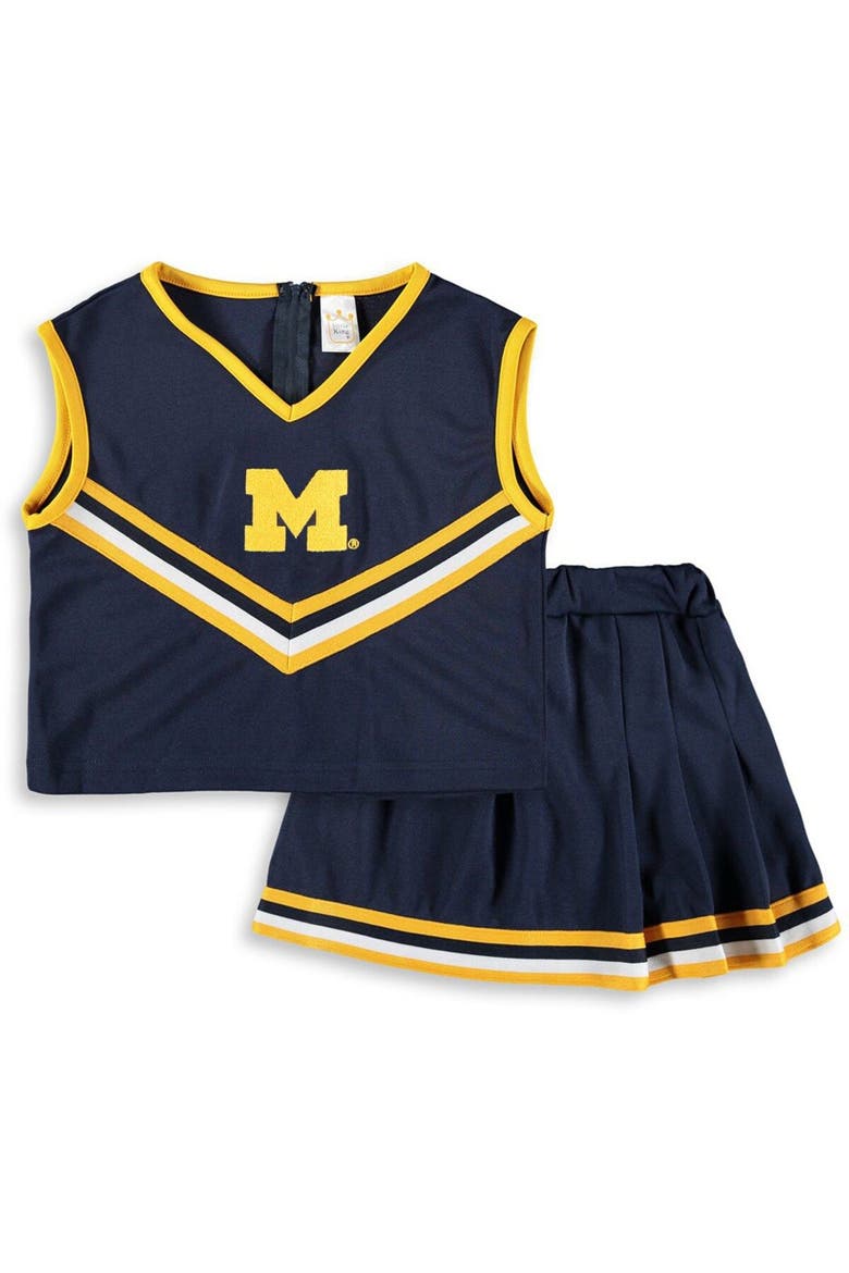 Girls Youth Navy Michigan Wolverines Two-Piece Cheer Set, Main, color, Navy