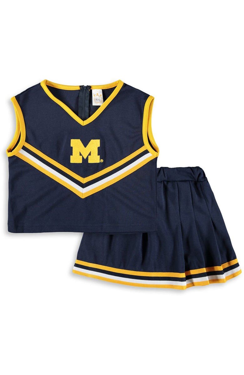 LITTLE KING Girls Youth Navy Michigan Wolverines Two-Piece Cheer Set, Main, color, Navy