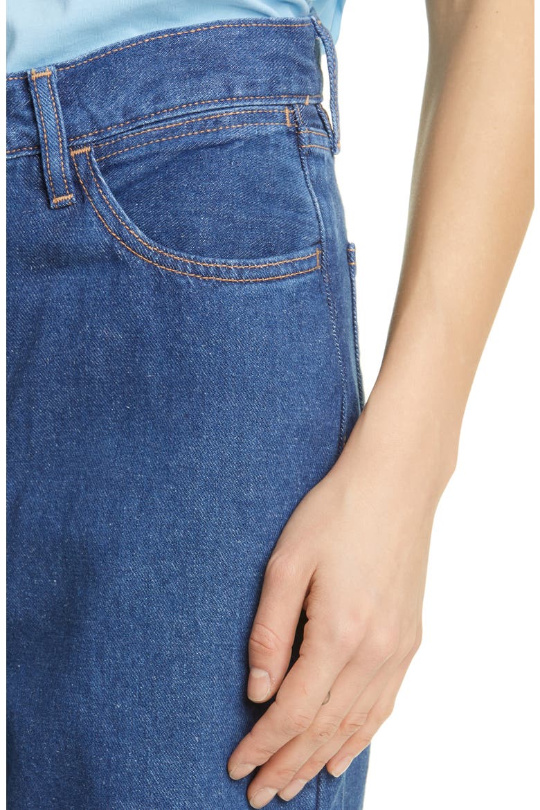 Unisex High Waist Wide Leg PPRMINT™ Organic Cotton & Hemp Jeans, Alternate, color, MID WASH