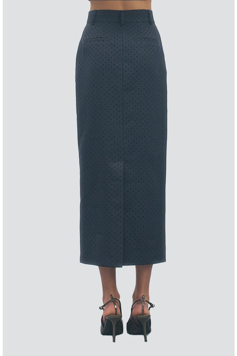 Bella Polka Dot Midi Skirt, Alternate, color, NAVY BLACK
