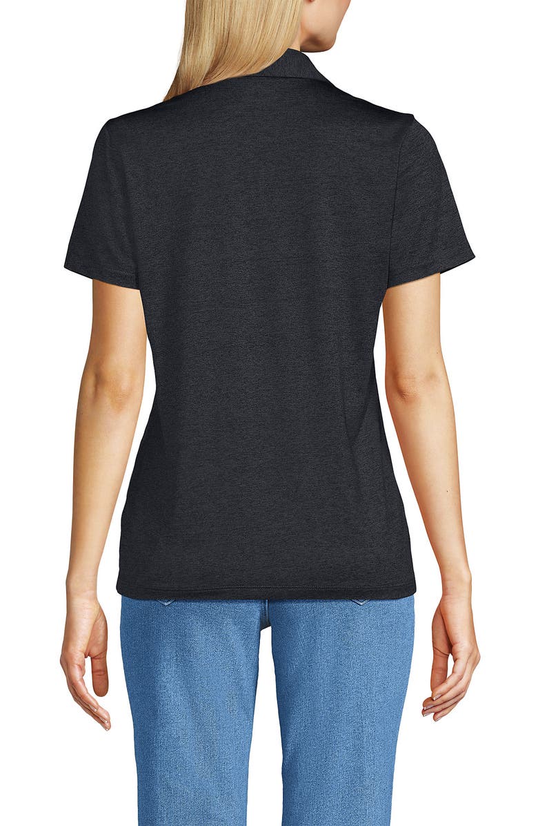 Lands
 End Rapid Dry Short Sleeve Space Dye Sport Neck Polo Shirt, Alternate, color, 