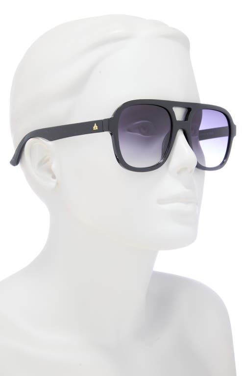 Aire Whirlpool 53mm Aviator Sunglasses In Black/smoke Grad