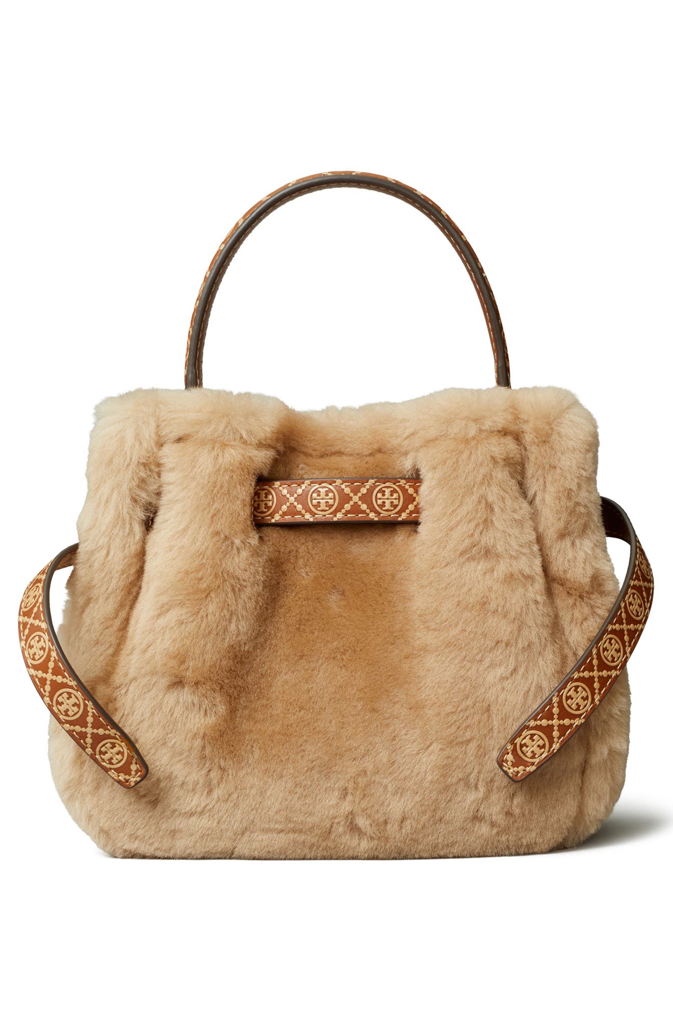 Romy Shearling Mini Bucket Bag, Alternate, color, TEDDY