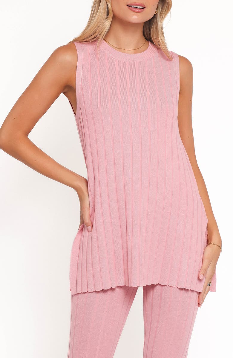 Petal & Pup Silvie Wide Rib Sweater Tank & Straight Leg Pants Set, Main, color, Rose