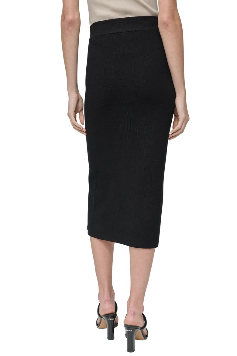 Zipper Slit Midi Sweater Skirt, Alternate, color, BLACK