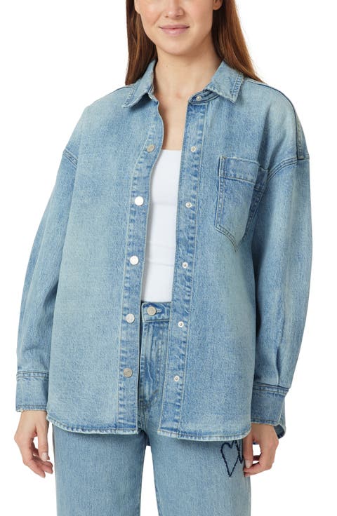 Hearted Denim Shirt Jacket