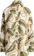 Lauren Ralph Lauren Mixed Print Luxe Twill Button-Up Shirt