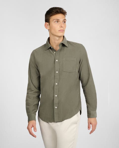 Micro Cord Long Sleeve Button Down