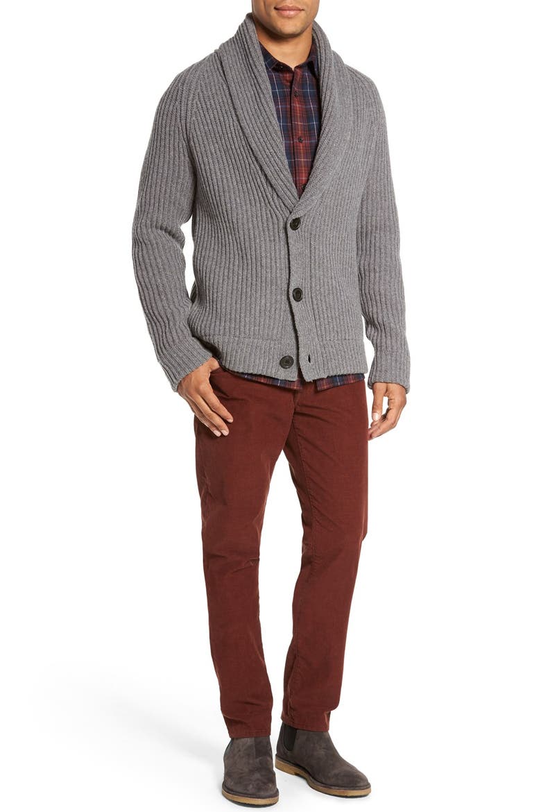 '718' Slim Fit Stretch Corduroy Pants, Alternate, color, BARK