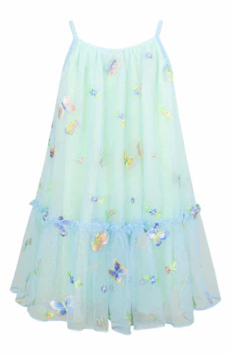Zunie Kids' Embroidered Butterfly Tulle Dress