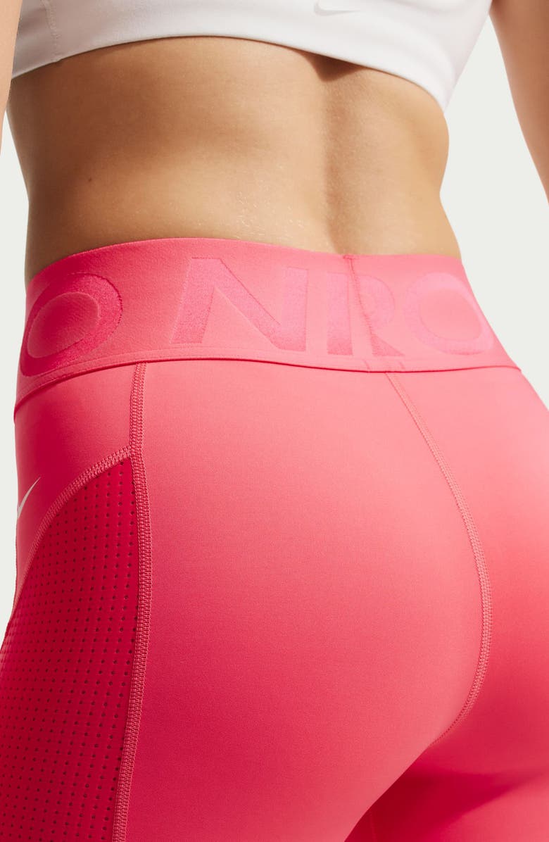 Nike Dri-FIT High Waist Bike Shorts, Alternate, color, Sea Coral/ Lt Fusion Red