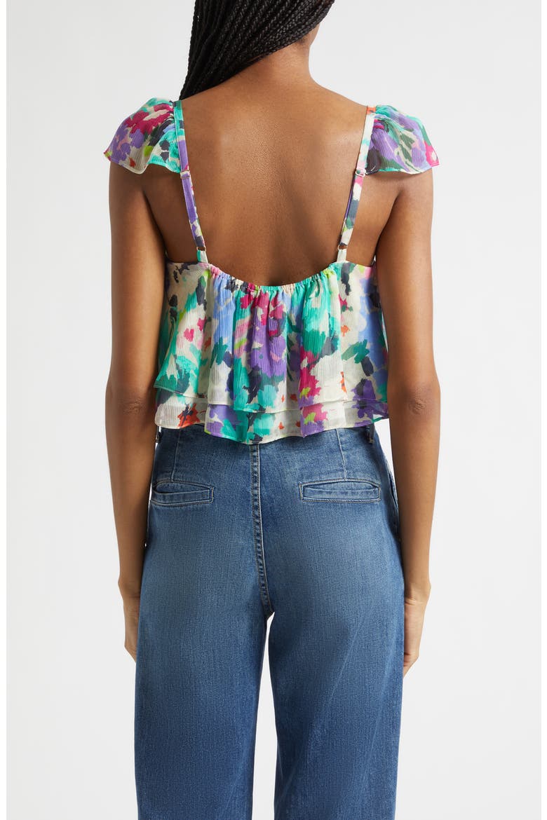 Emery Floral Silk Top, Alternate, color, CAPRI GARDEN