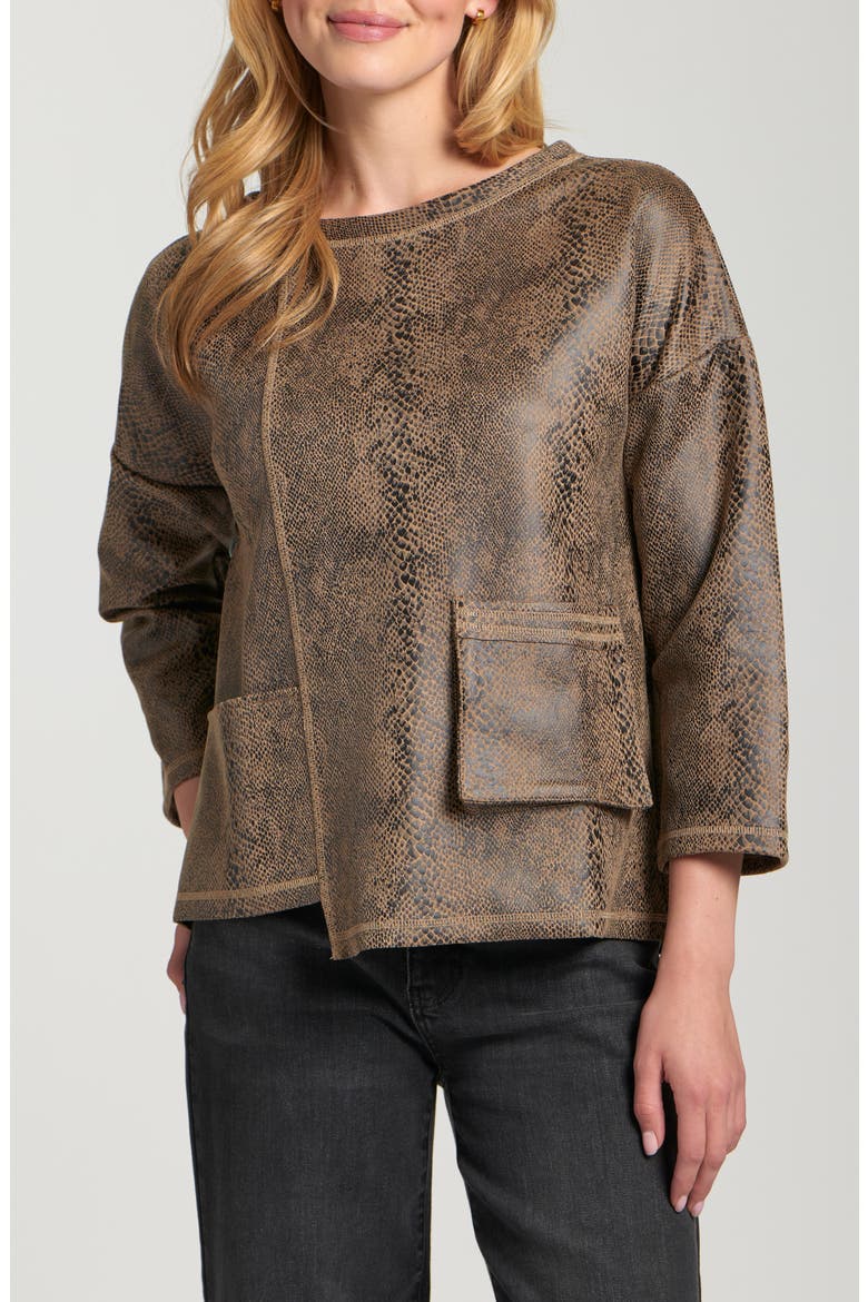 Asymmetric Pullover, Main, color, LATTE/ BLACK REPTILE