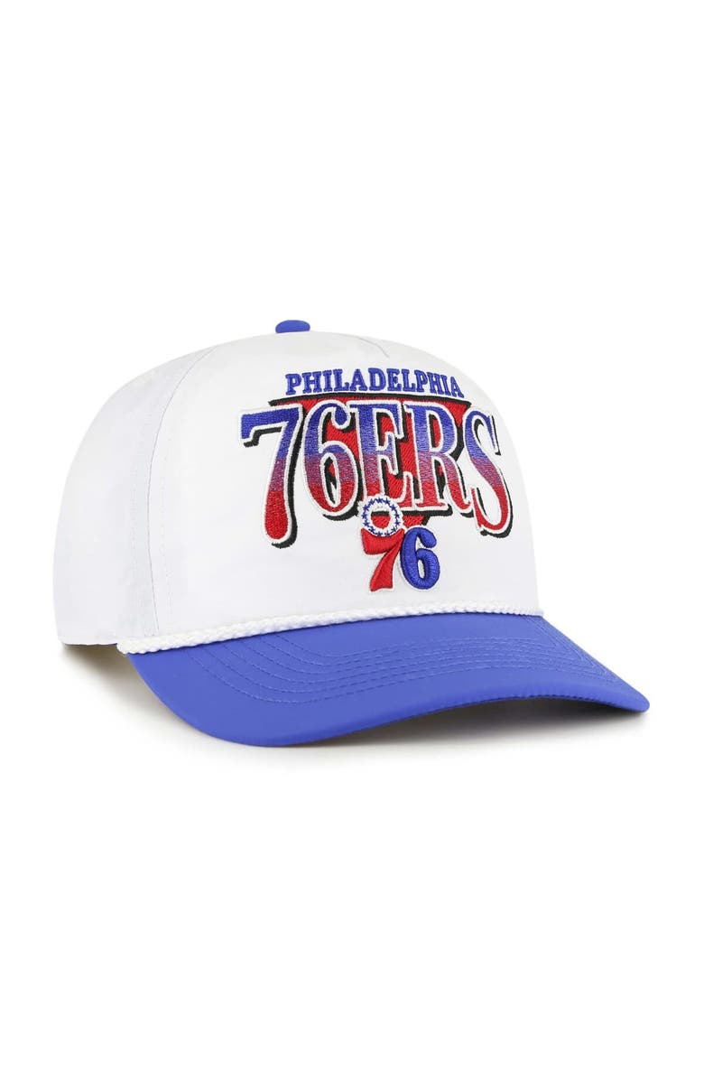 '47 Men's '47 White/Royal Philadelphia 76ers Tribute Two-Tone Hitch Adjustable Hat, Alternate, color, White