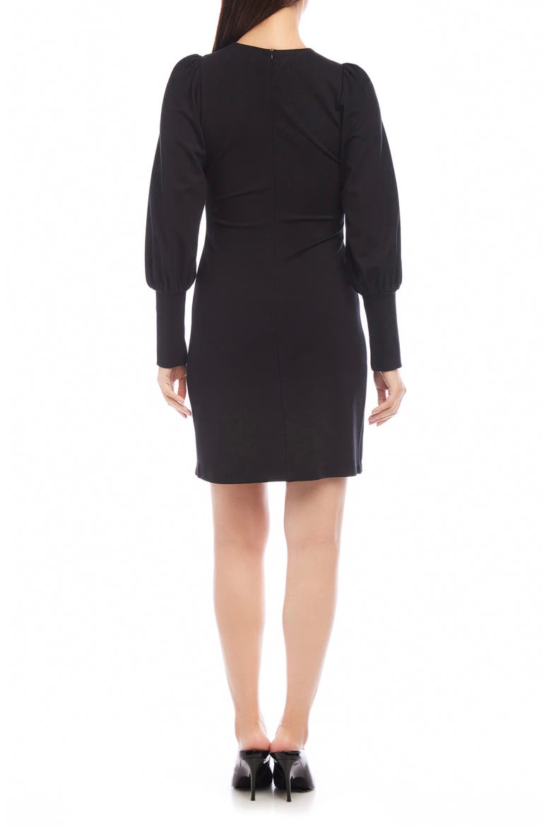Long Sleeve Ponte Shift Dress, Alternate, color, BLACK