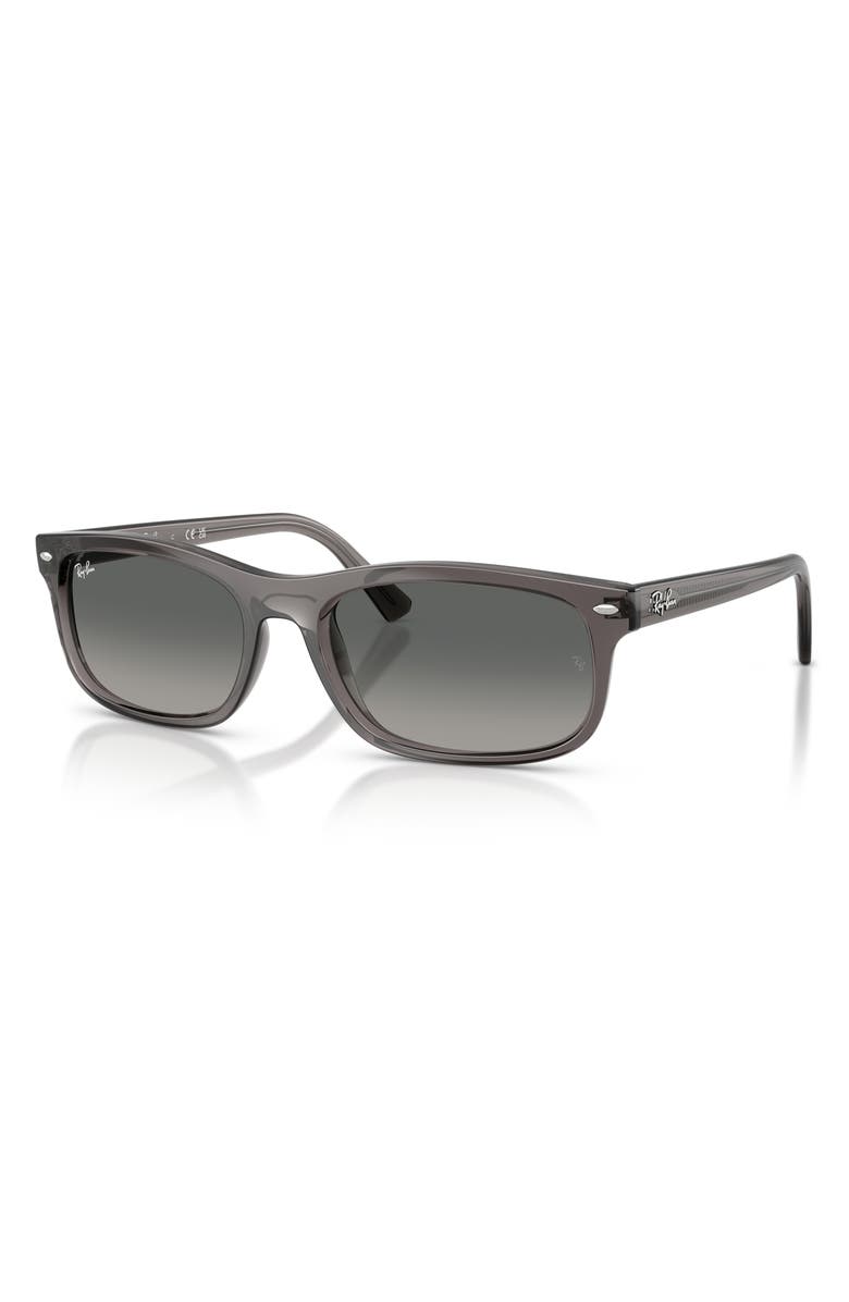 Ray-Ban Rectangular Sunglasses, Alternate, color, Opal Light Grey / Grey