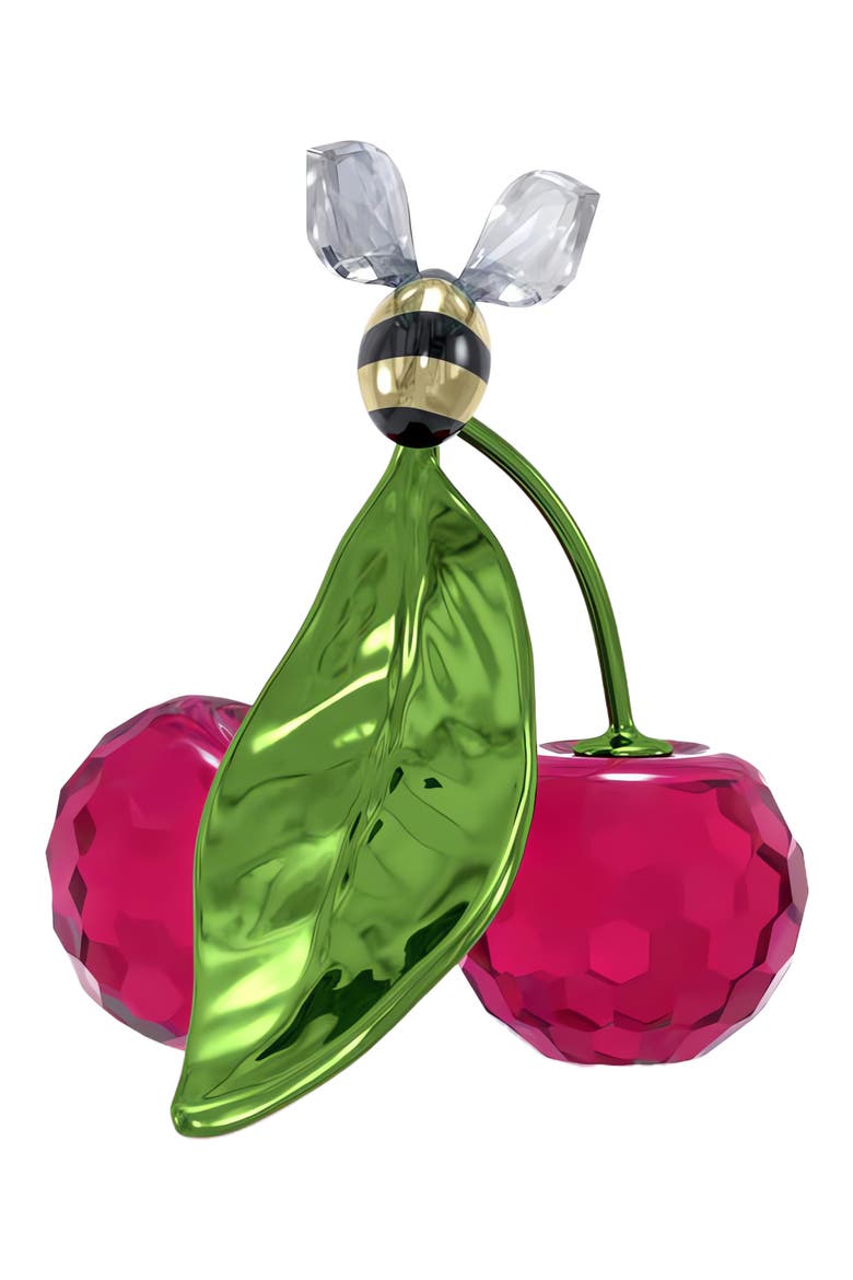 Idyllia Bee & Cherry Crystal Figurine, Alternate, color, MULTICOLORED