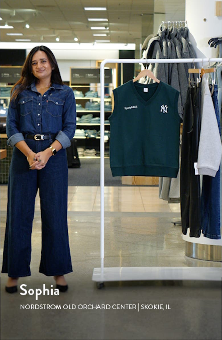 Yankees Embroidered Cotton Fleece Vest, sales video thumbnail