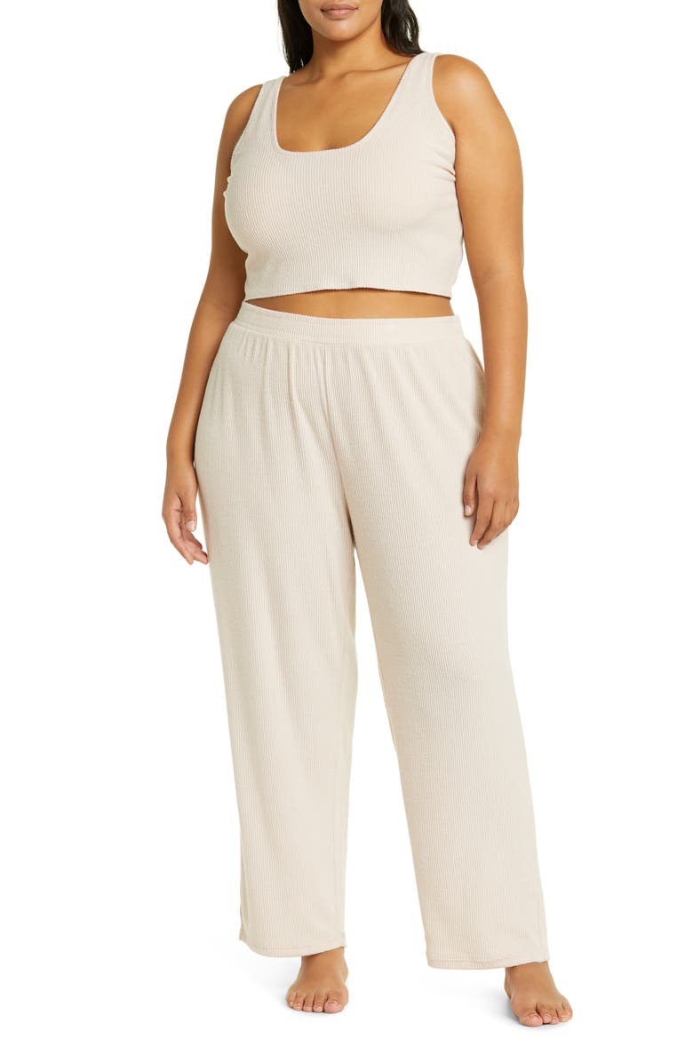 3-Piece So Soft Rib Lounge Set, Alternate, color, BEIGE MORN