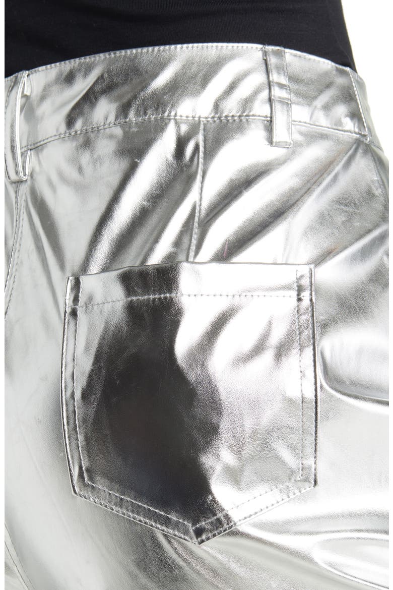 Metallic Straight Leg Pants, Alternate, color, SILVER