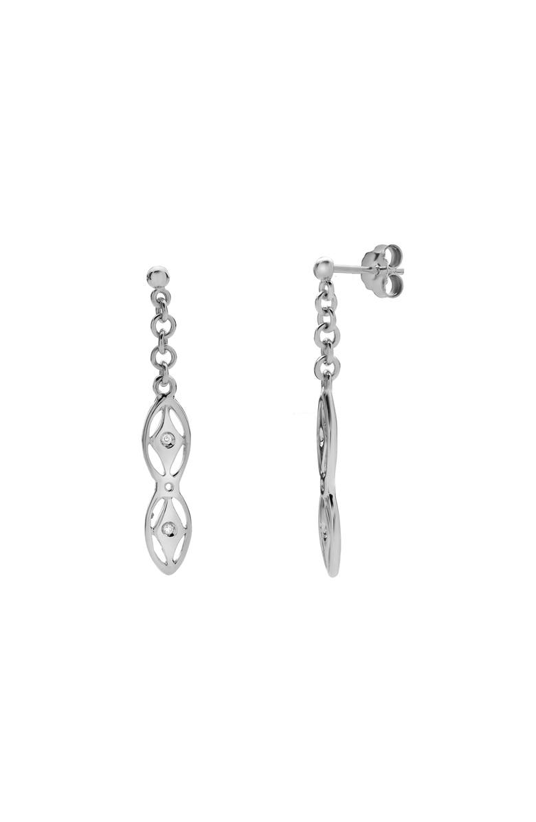 LuvMyJewelry Elarique Sterling Silver 0.04 Ct Diamond Drop Earrings, Alternate, color, 