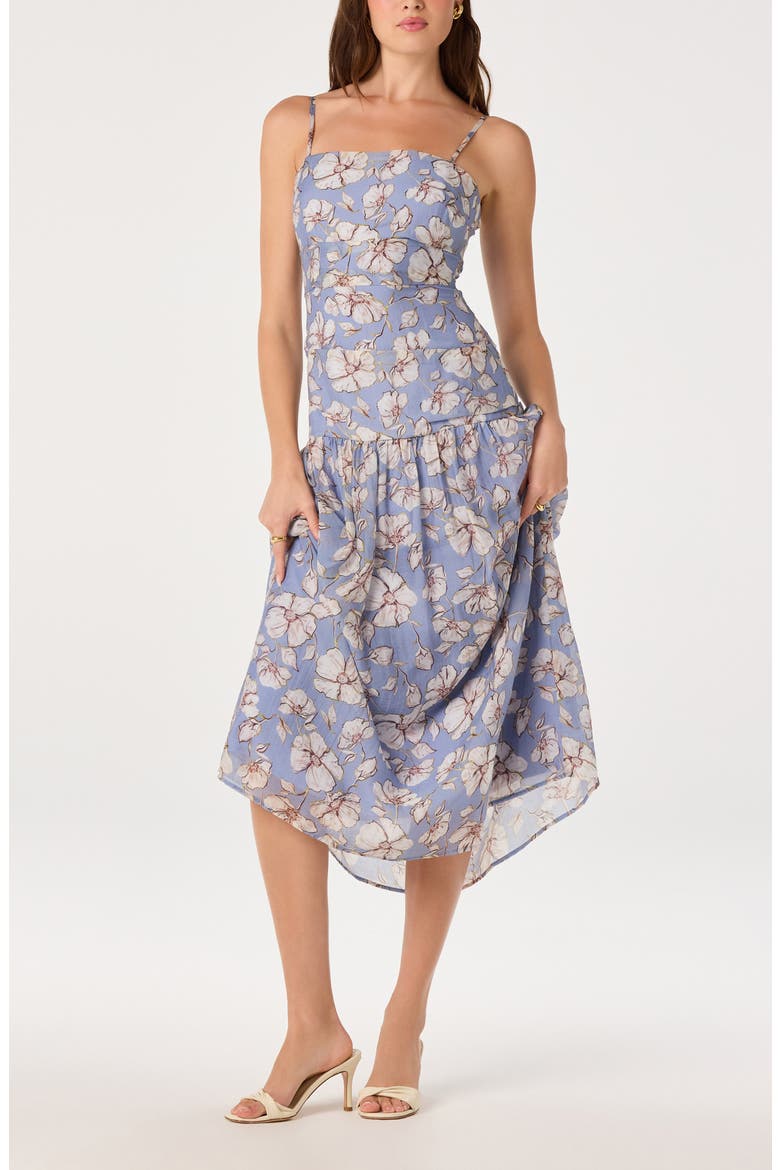 ASTR the Label Ava Floral Drop Waist Midi Dress (Women)