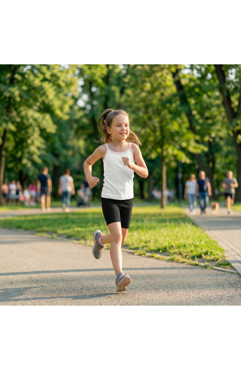 CITY THREADS Girls Organic 100% Cotton Soft Bike Shorts, Alternate, color, Black