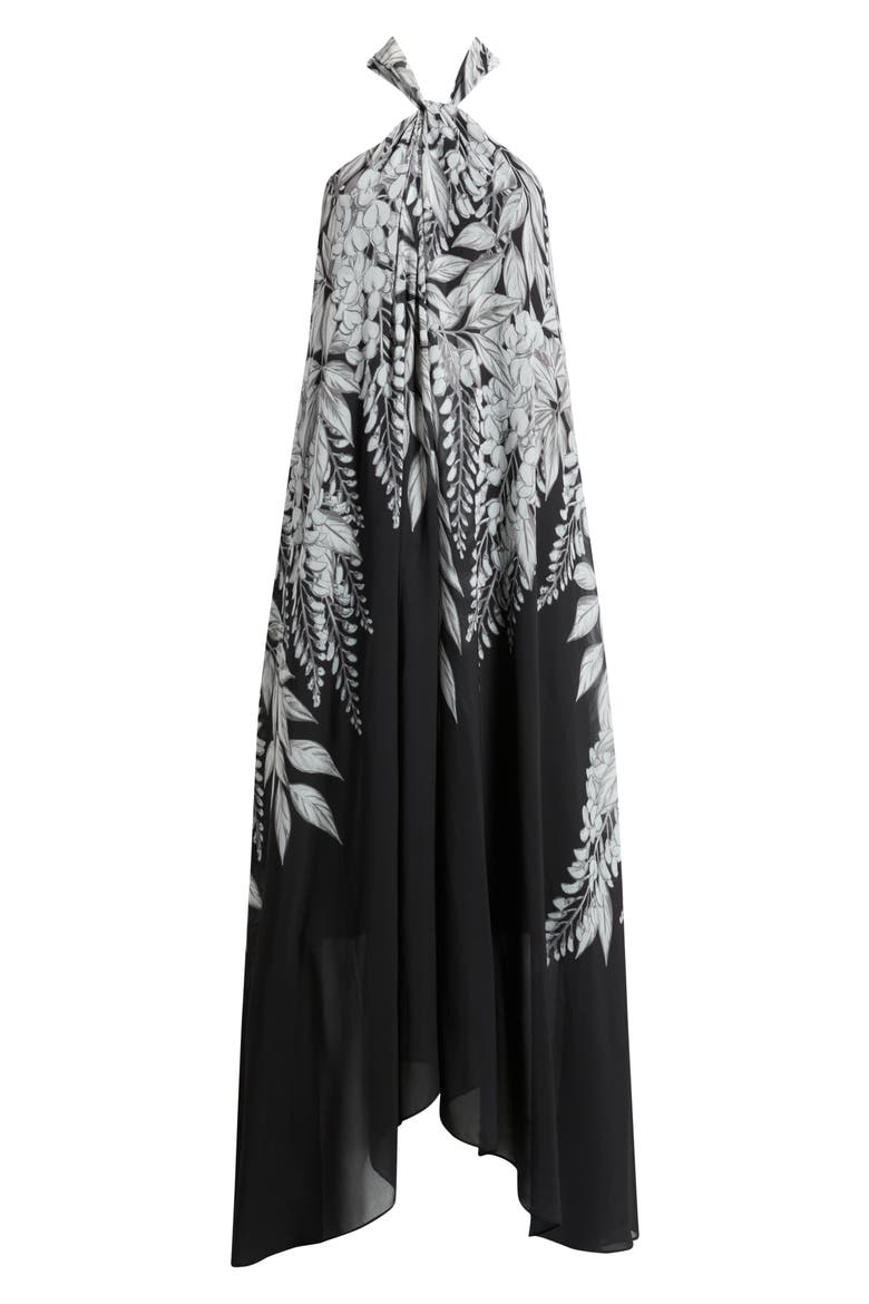 Daria Sleeveless Handkerchief Hem Maxi Dress, Alternate, color, BLACK/ WHITE