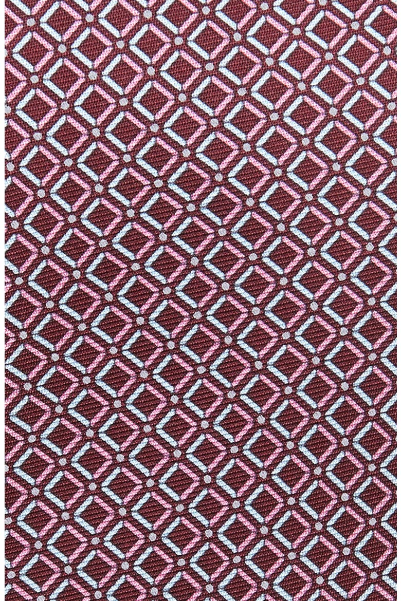 Geometric Silk Tie, Alternate, color, PINK