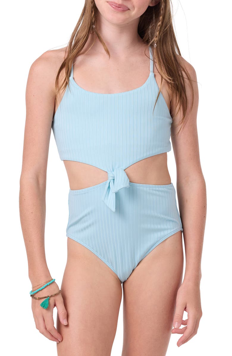 O'Neill Shorebreak Rib Knot Cutout One-Piece Swimsuit, Main, color, Stratosphere