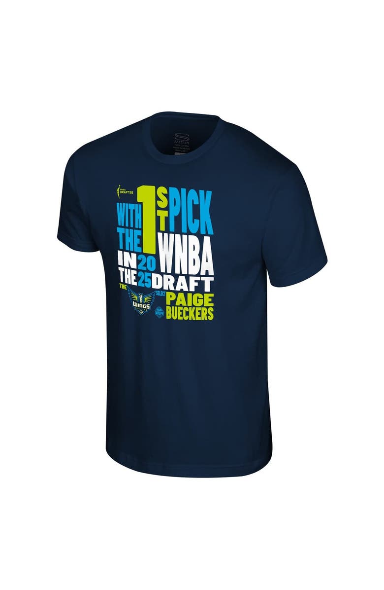 Stadium Essentials Unisex Stadium Essentials Paige Bueckers Navy Dallas Wings 2025 WNBA Draft 1st Overall Pick Verbiage T-Shirt, Alternate, color, 