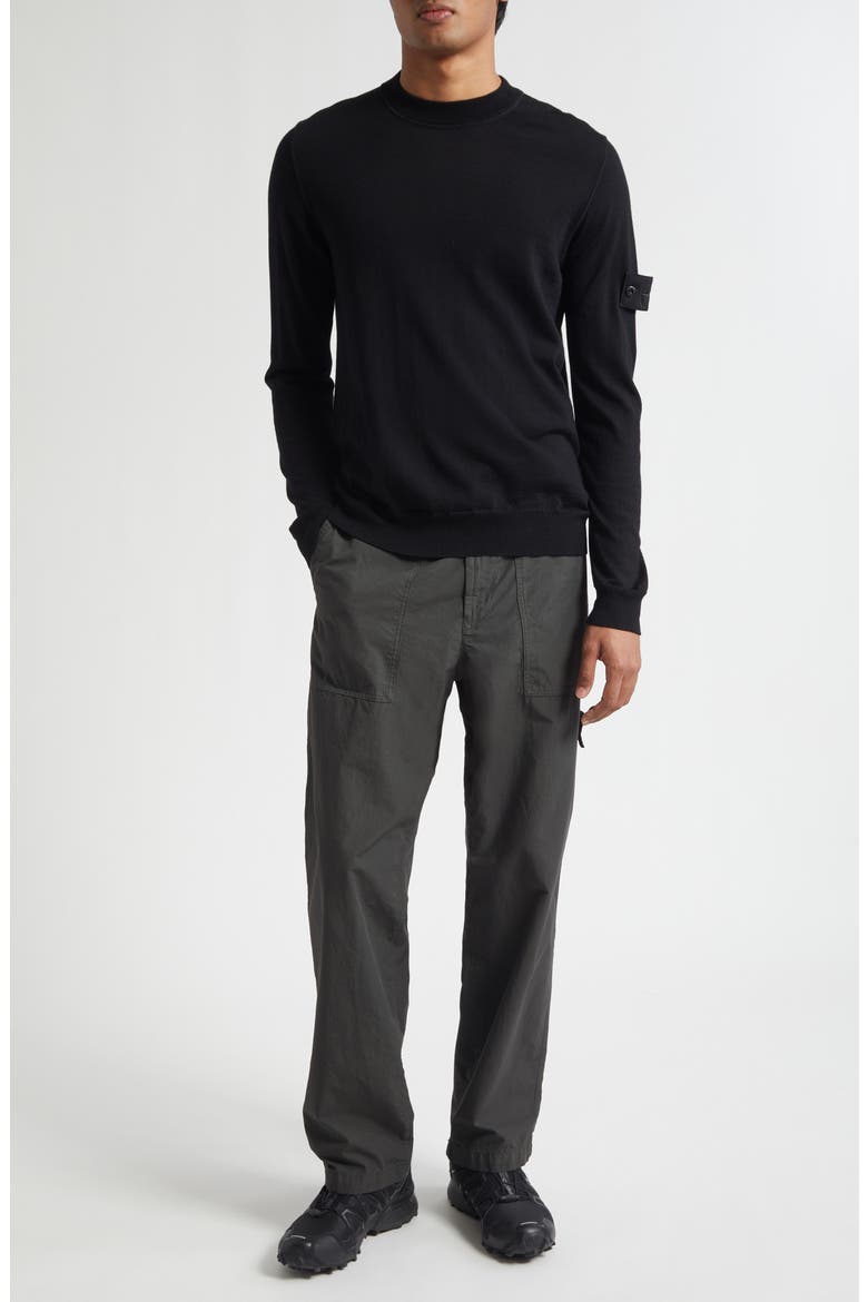 Ghost Virgin Wool Sweater, Alternate, color, BLACK
