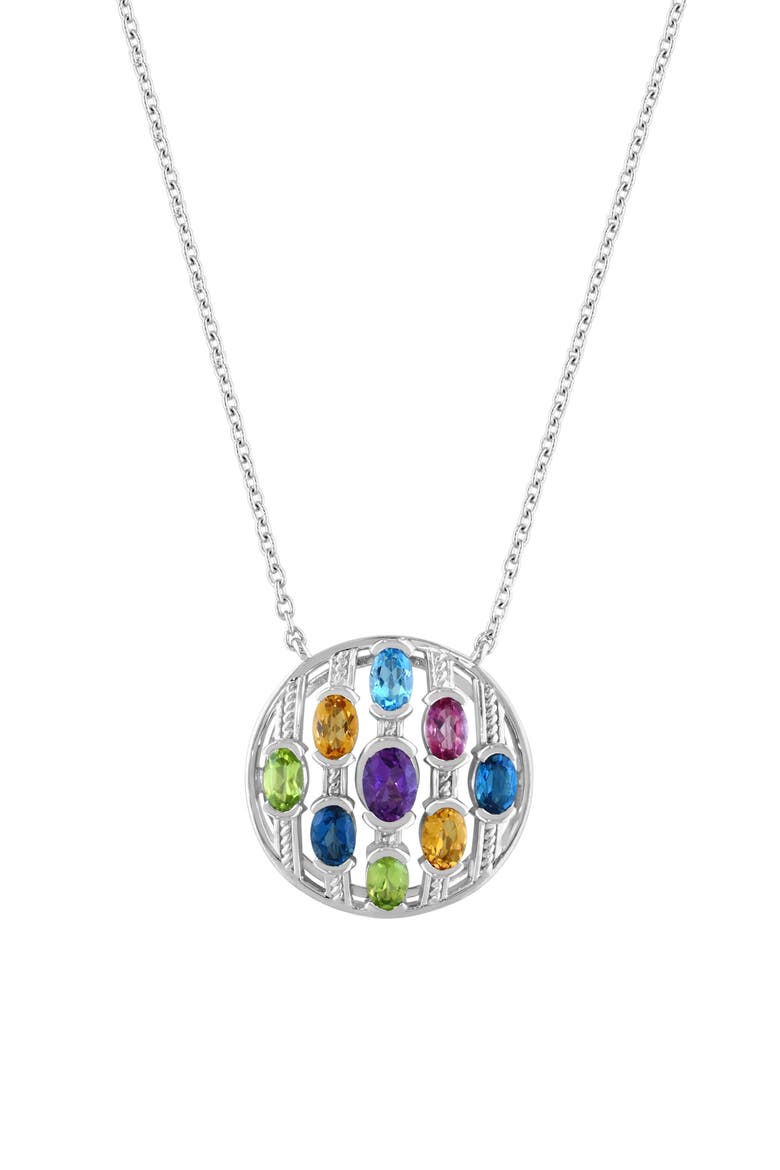 Multistone Pendant Necklace, Main, color, MULTI