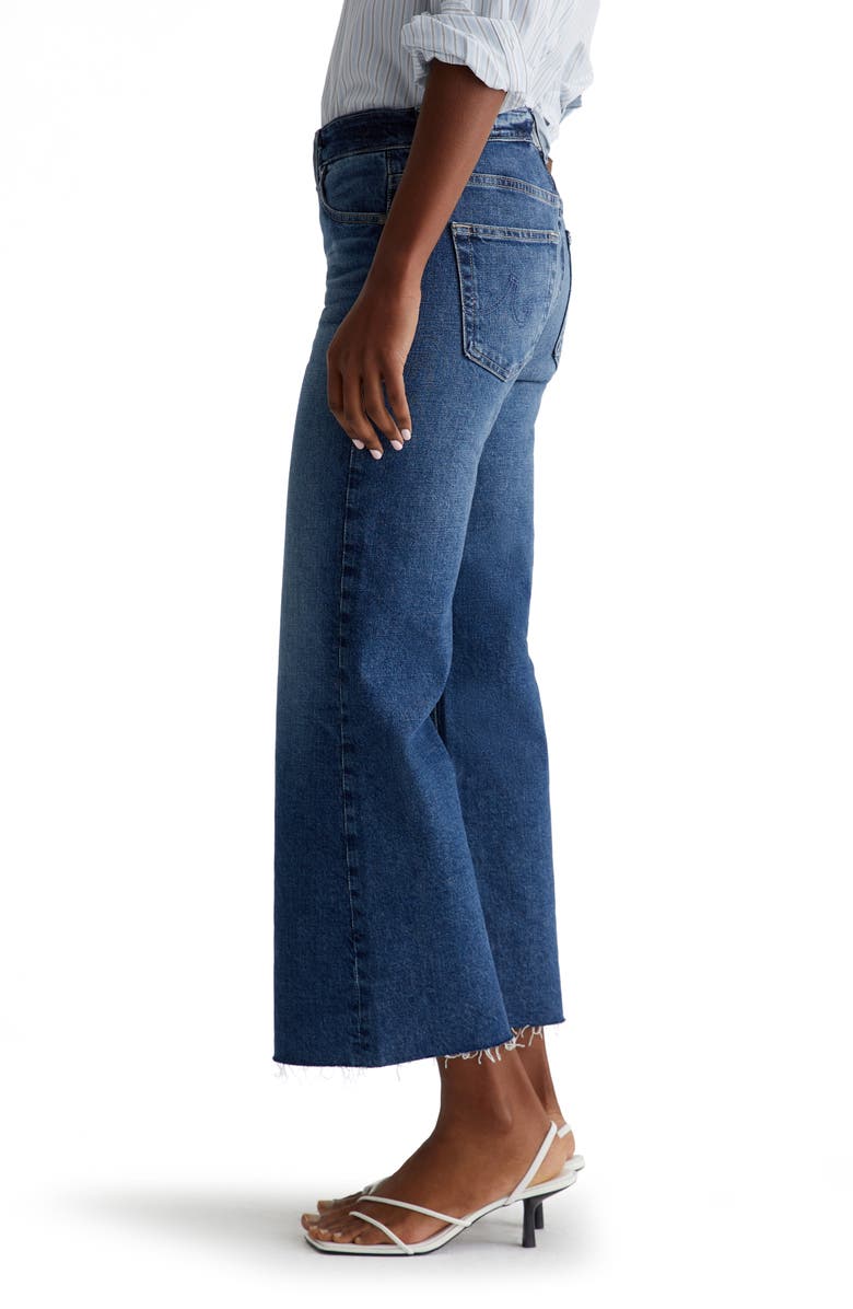 AG Saige Stretch Raw Hem Crop Wide Leg Jeans, Alternate, color, 