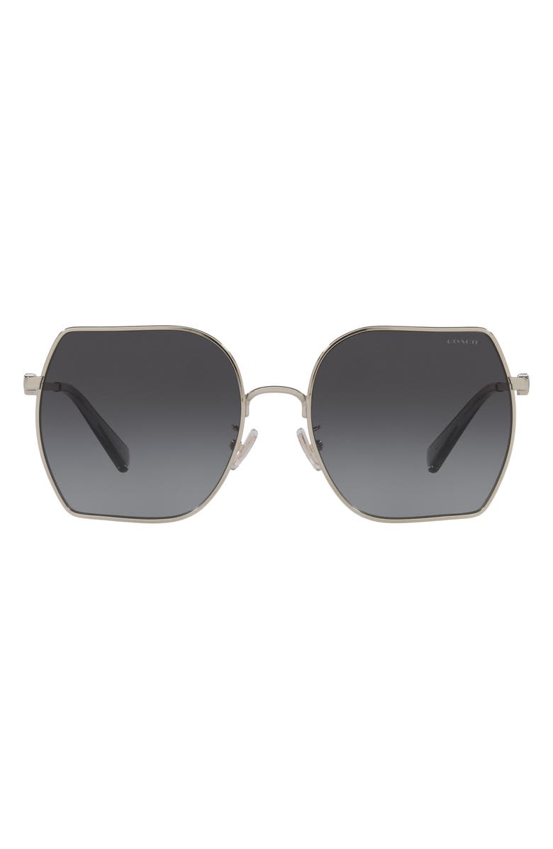 COACH 58mm Gradient Geometric Sunglasses, Main, color, Grey Flash