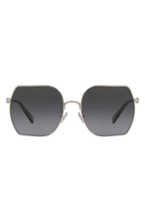 58mm Gradient Geometric Sunglasses