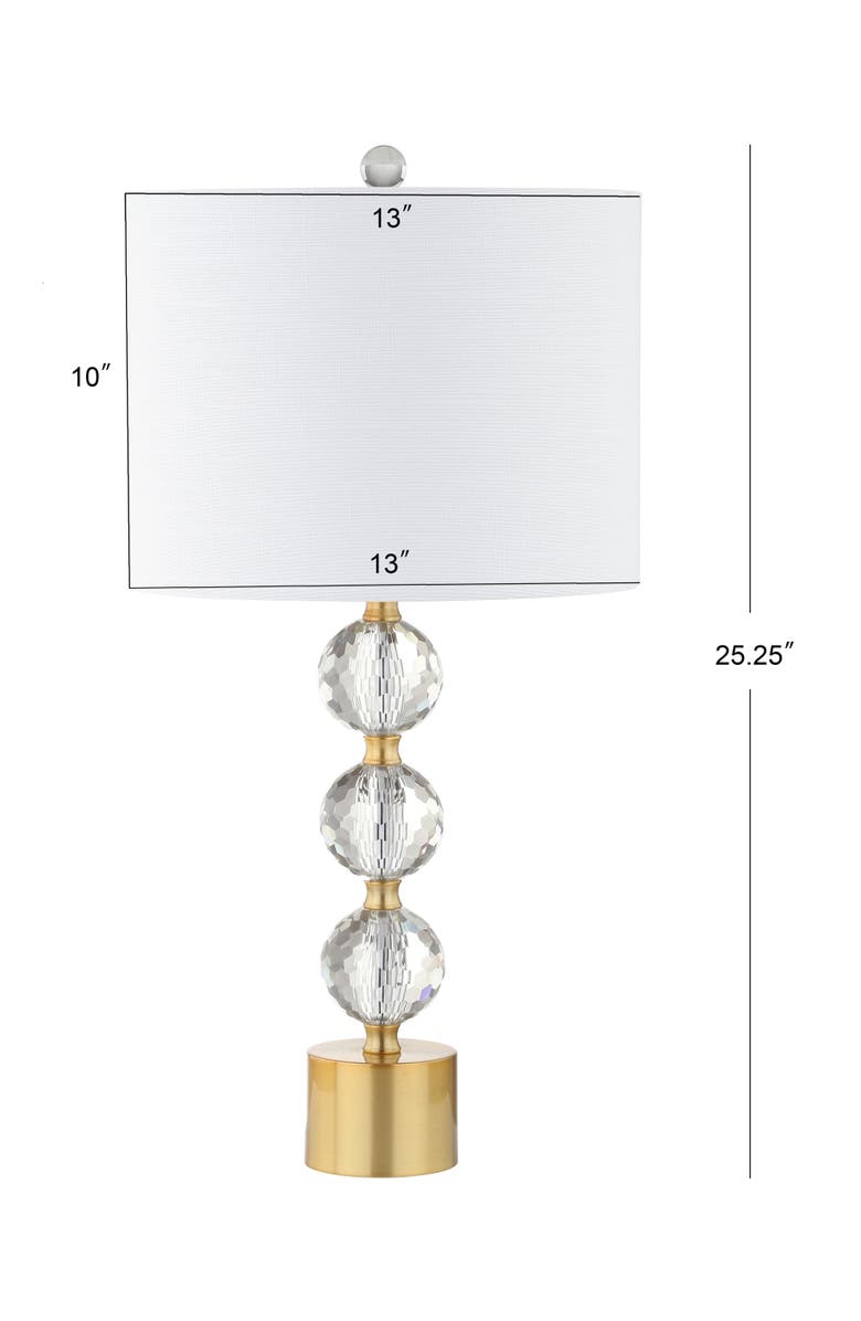 JONATHAN Y Ashley 25.25" Crystal LED Table Lamp, Clear/Brass, Alternate, color,