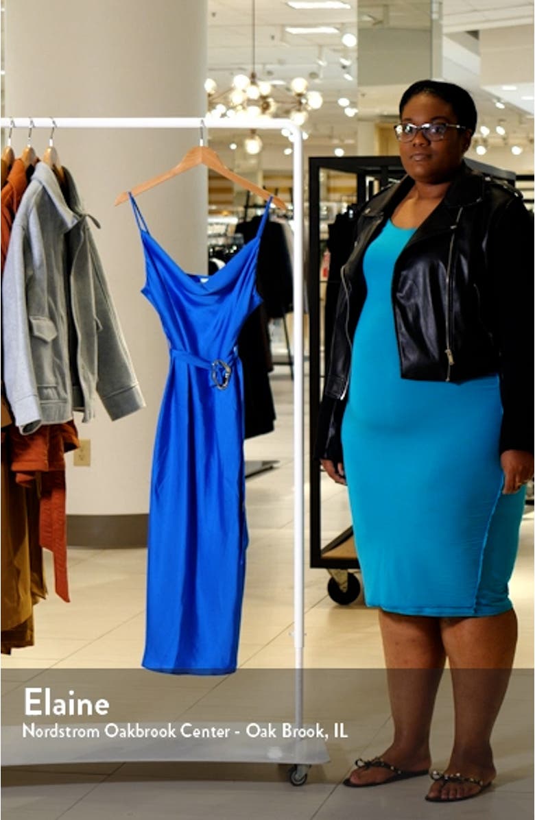 Belted Cowl Neck Slip Dress, sales video thumbnail